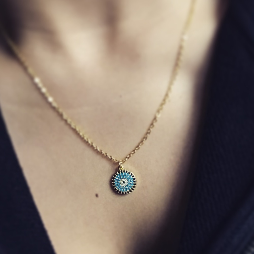 LAST 1 - Evil eye necklace gold - Picture 6 of 8